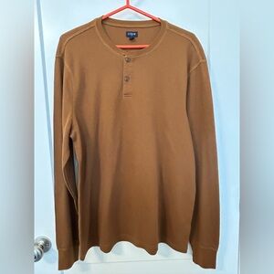 J. Crew Men's Long Sleeve Henley Copper Color Knit..XL..Brand New! Soft & Comfy!